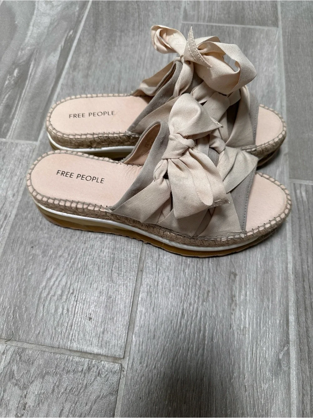Brand New Free People Chapmin Sport Espadrille Sandals in Ivory Size 8 / EU 38